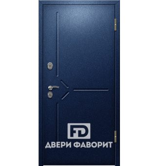 дверь металлическая недорогая окрашена синим цинкогрунтом