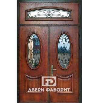 двустворчатая дверь с верхней вставкой