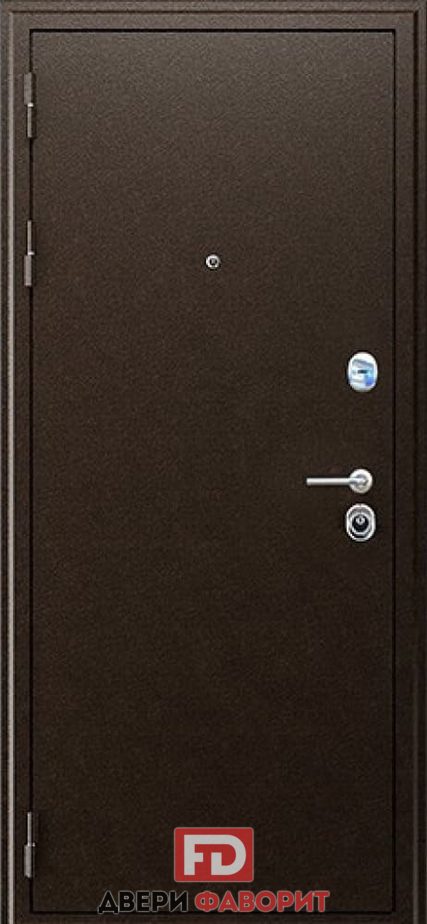 недорогая антивандальная дверь с коричневым МДФ - МД-1706 - _mdf012-2