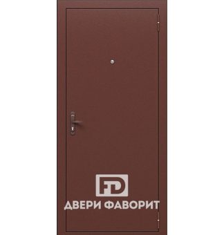 недорогая дверь с отделкой цинкогрунт и одним замком