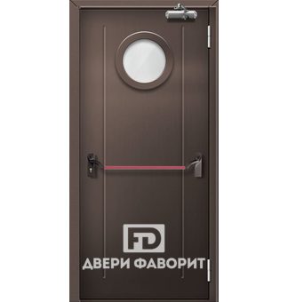 Противопожарная дверь с круглым стеклом