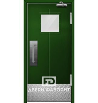 Противопожарная дверь со стеклом и доводчиком
