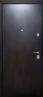 миниатюра - металлическая дверь в квартиру отделана чёрным мдф с фрезерным рисунком - МД-227 - kv73-2